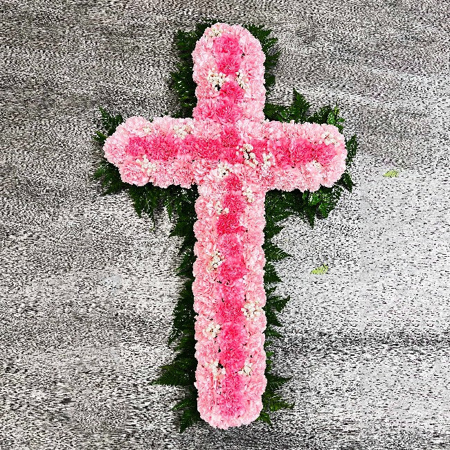 Carnations Cross Wreath