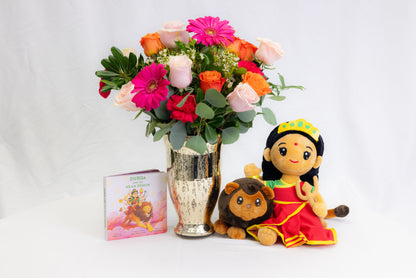 Bouquet + Mini Durga Modi Toy