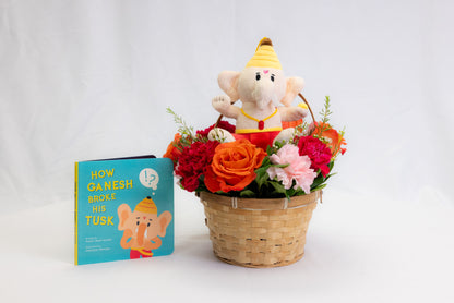 Floral Basket with Mini Modi Toy