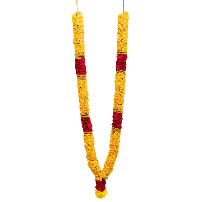 Yellow and Red Button Rose Garland