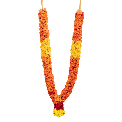 Orange Button Rose Garland