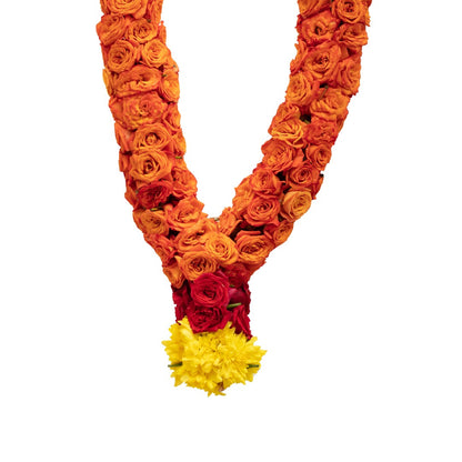 Orange Button Rose Garland