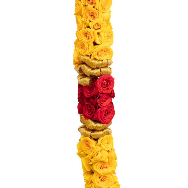 Yellow Button Rose Garland