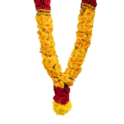 Yellow Button Rose Garland