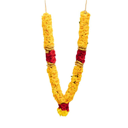 Yellow Button Rose Garland