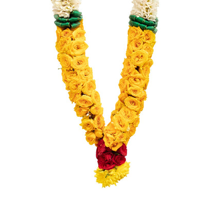 Yellow Button Rose Garland