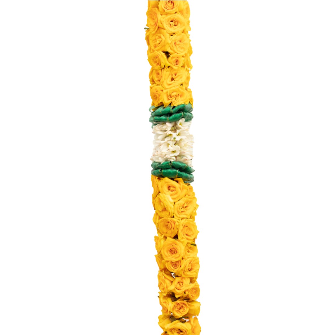 Yellow Button Rose Garland